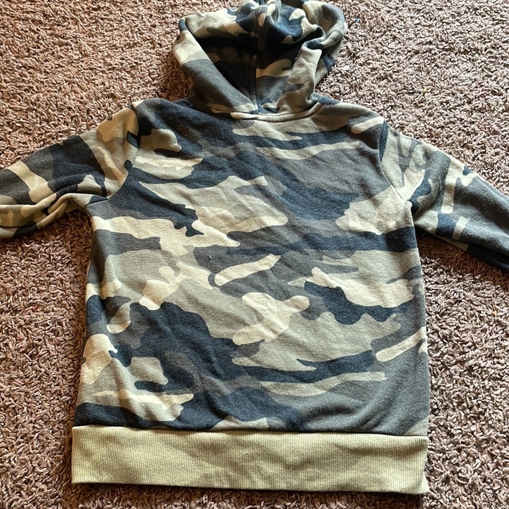 Wonder Nation Long Sleeve Green Camo Zip Up Hoodie RainBow Detail - Picture 7 of 7
